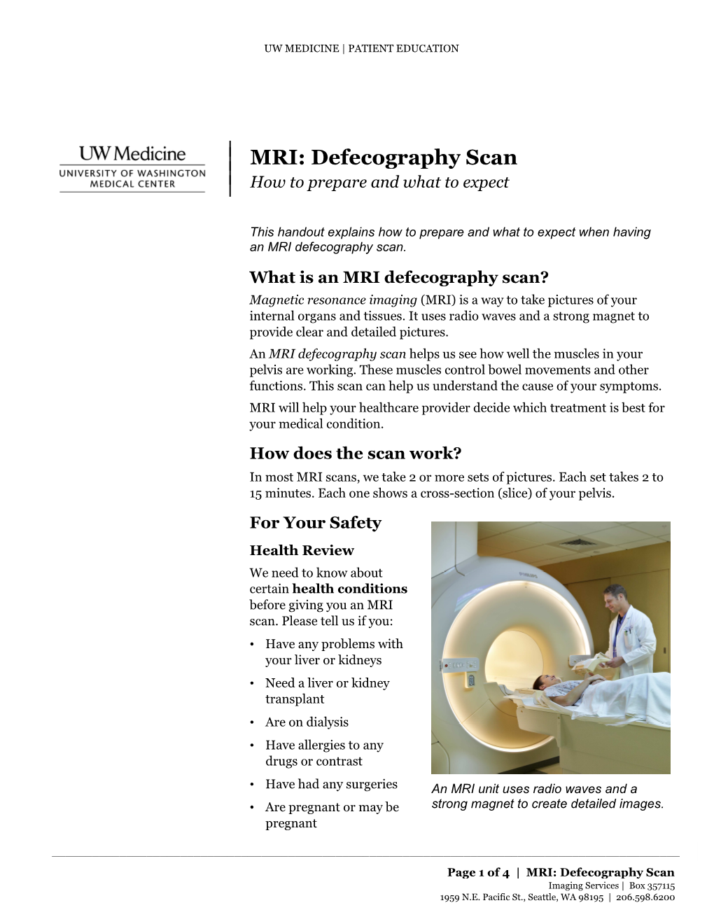 MRI Defecography Scan