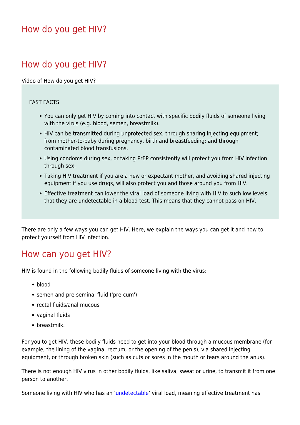 How Do You Get HIV?