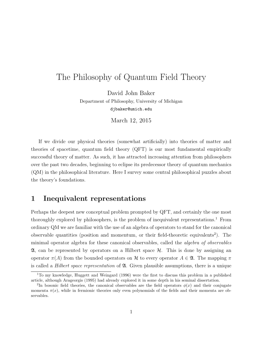 The Philosophy of Quantum Field Theory