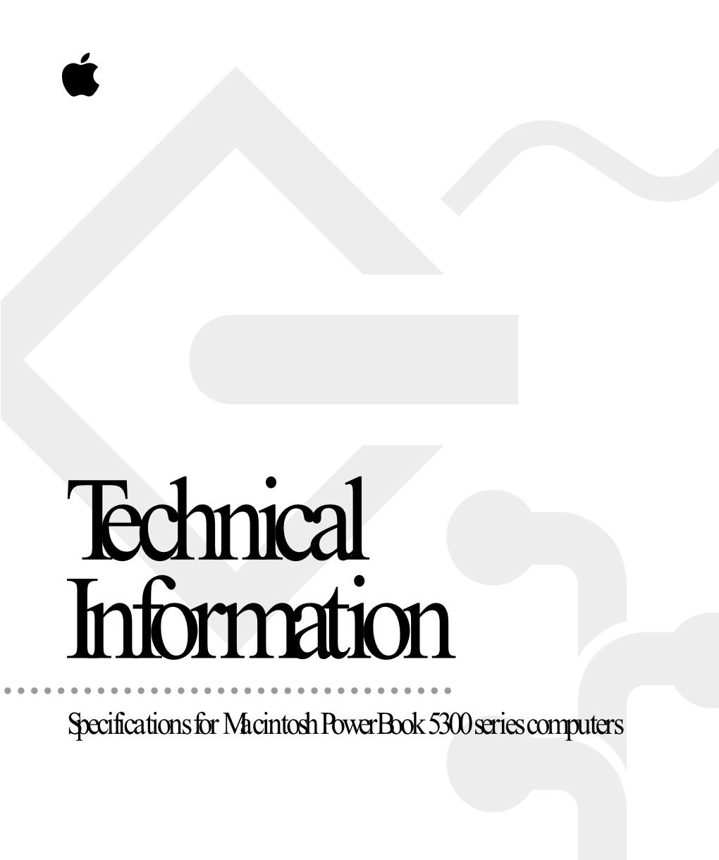 Specifications for Macintosh Powerbook 5300 Series Computers Technical Information
