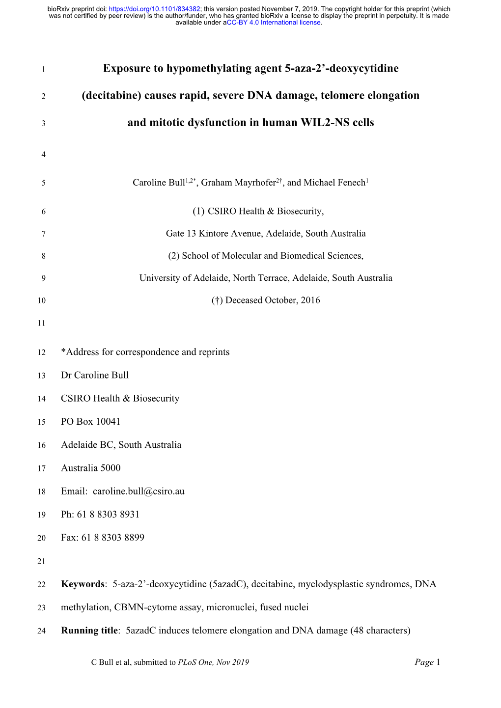 Deoxycytidine (Decitabine) in the Design of Its Dose-Schedule for Cancer Therapy