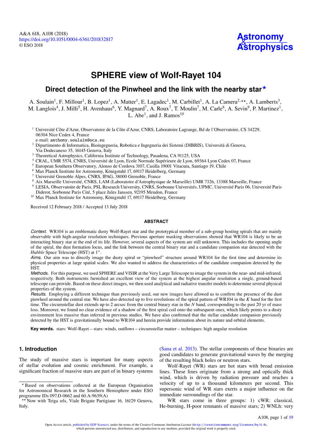 SPHERE View of Wolf-Rayet 104 Direct Detection of the Pinwheel and the Link with the Nearby Star? A