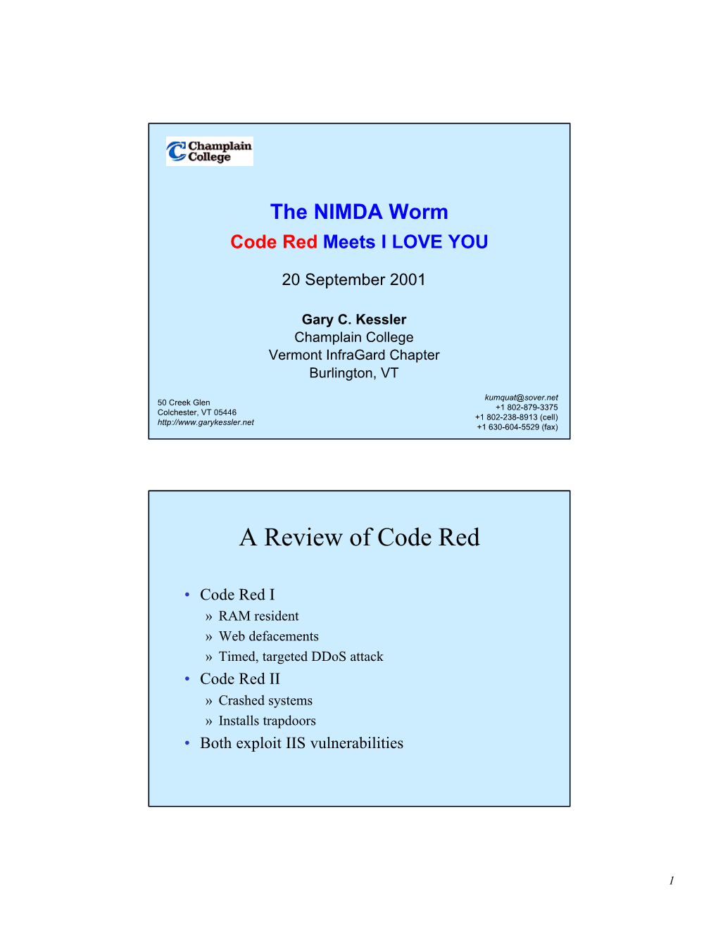 A Review of Code Red