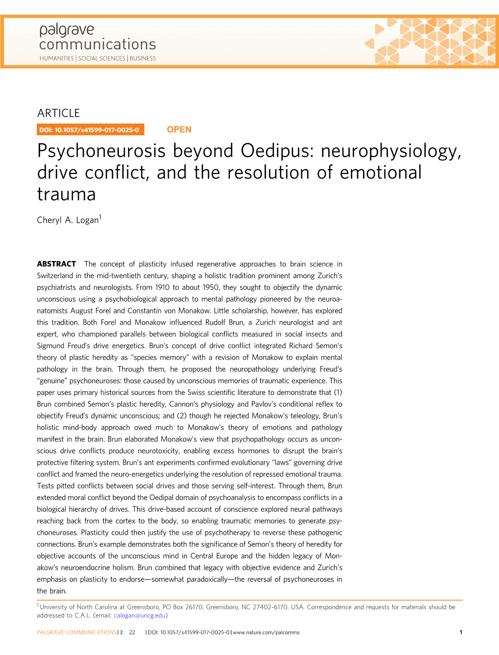 Neurophysiology, Drive Conflict, and the Resolution of Emotional Trauma