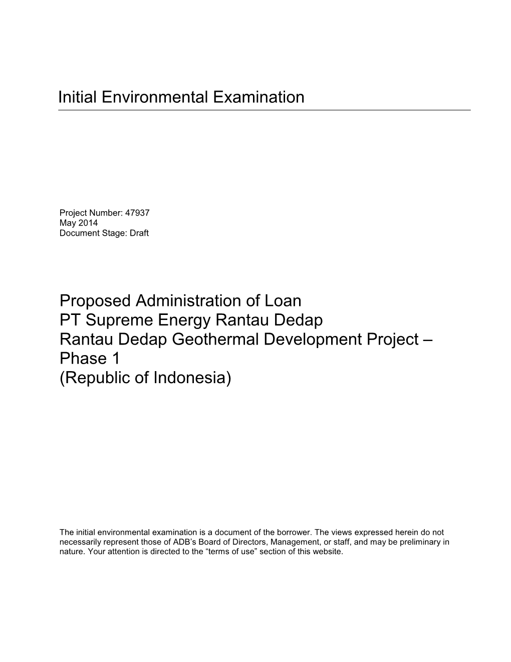 Rantau Dedap Geothermal Power Project (Phase 1)