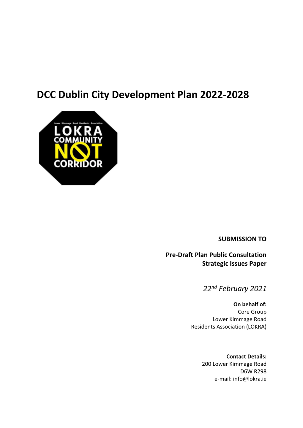 DCC Dublin City Development Plan 2022-2028