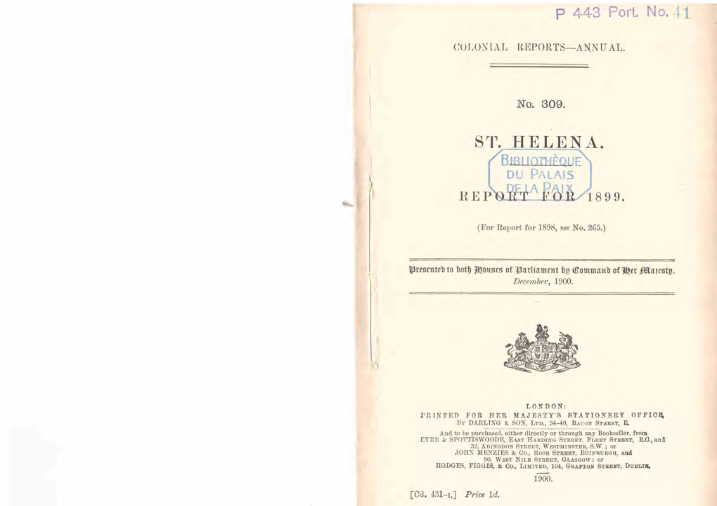 Colonial Annual Report 1899