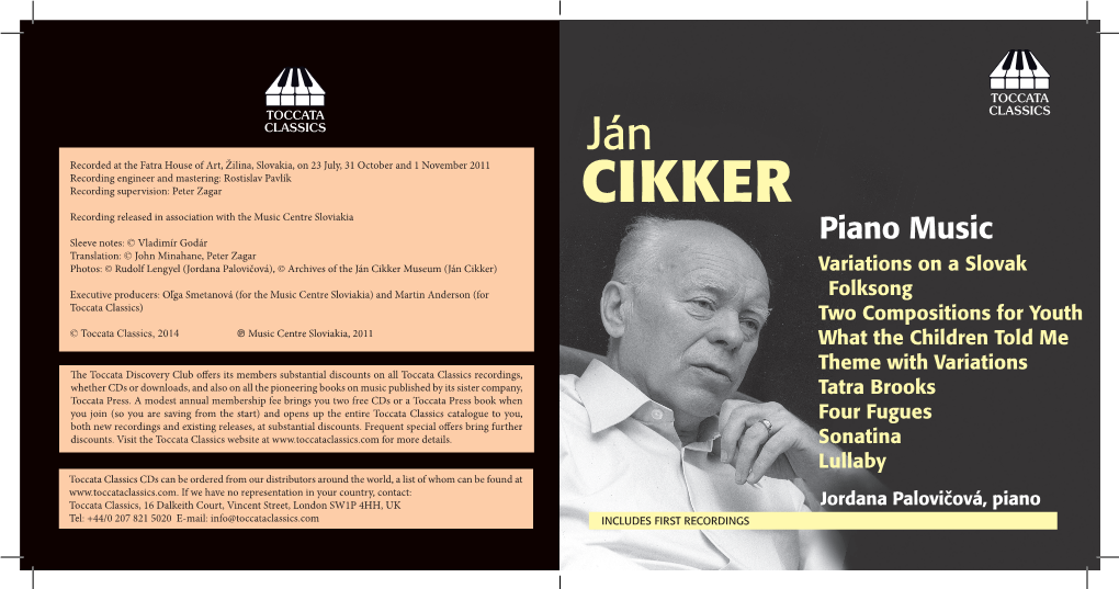 CIKKER Recording Released in Association with the Music Centre Sloviakia