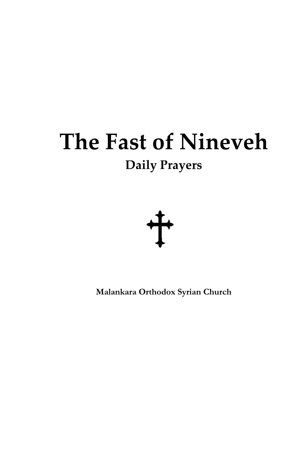 Fast of Nineveh Prayers