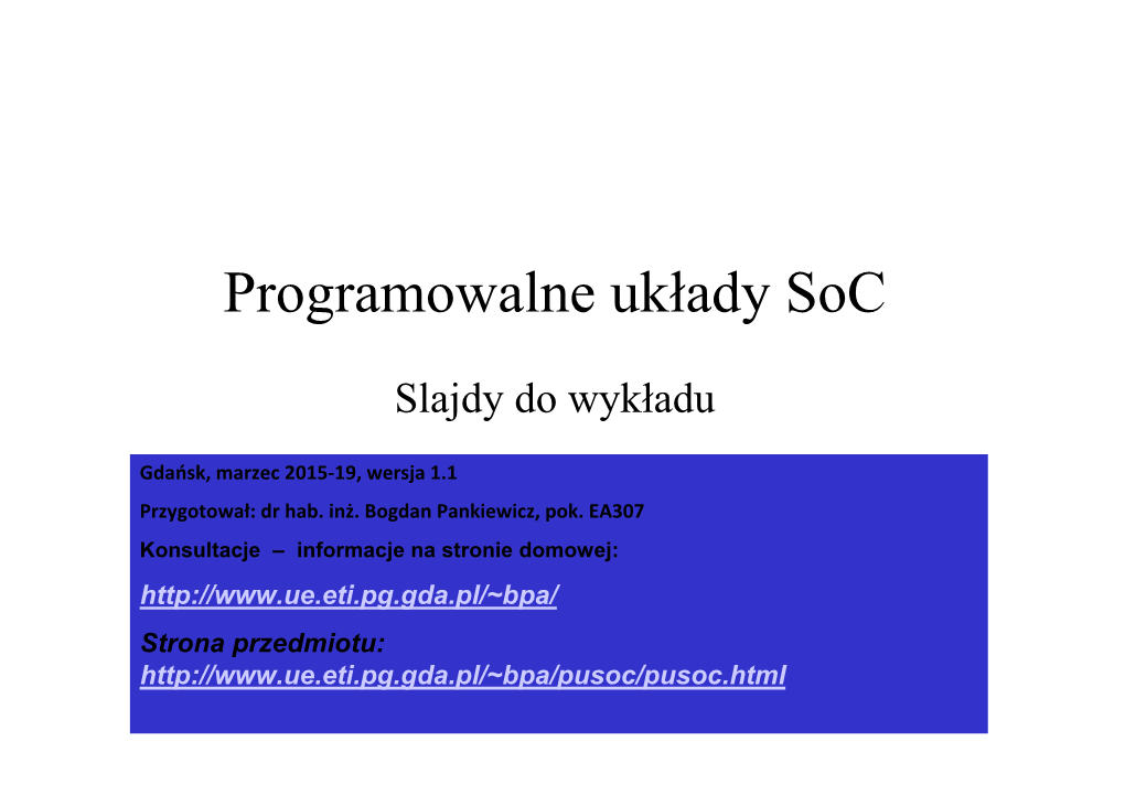 Programowalne Układy Soc