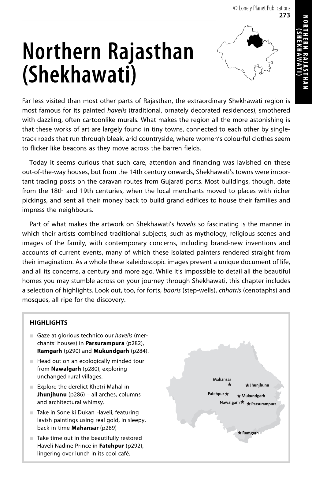 NORTHERN RAJASTHAN (SHEKHAWATI) 273 Smothered Smothered