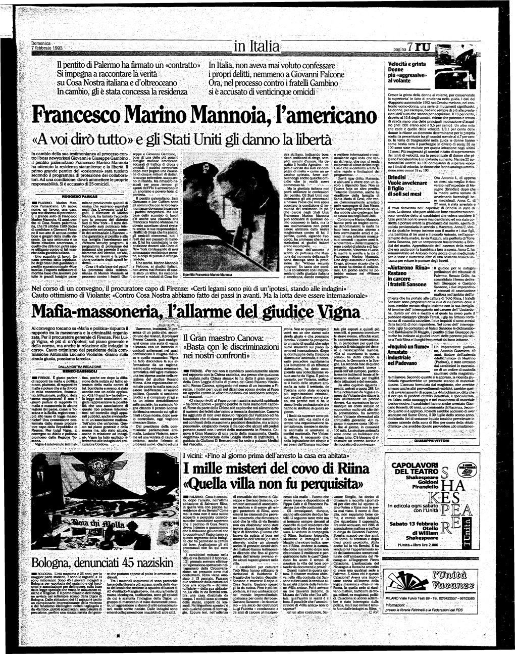 Francesco Marino Mannoia, L'americano Sto (Nel 1991 Erano Solo Il 9.5 Per Cento)