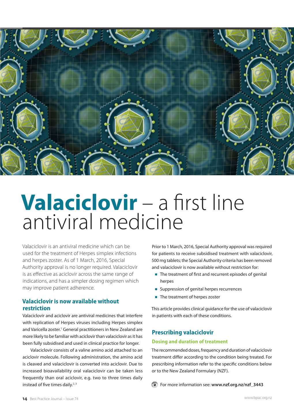 Valaciclovir – a First Line Antiviral Medicine