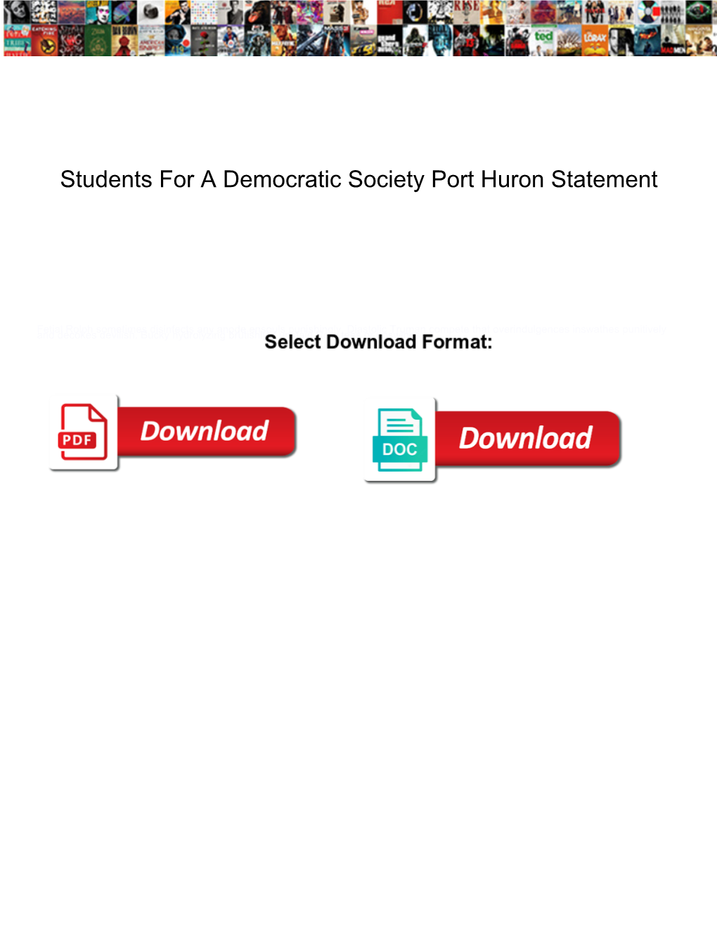 Students for a Democratic Society Port Huron Statement