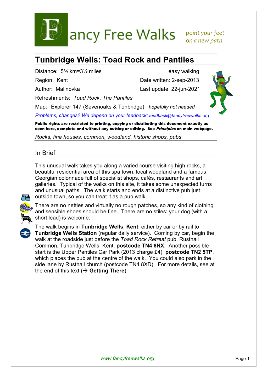 Tunbridge Wells: Toad Rock and Pantiles