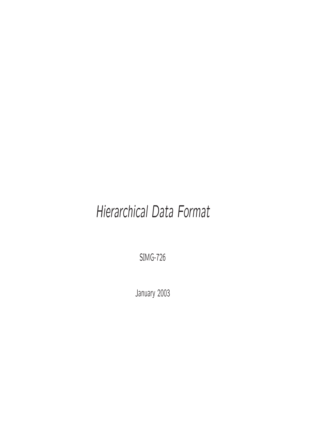 Hierarchical Data Format