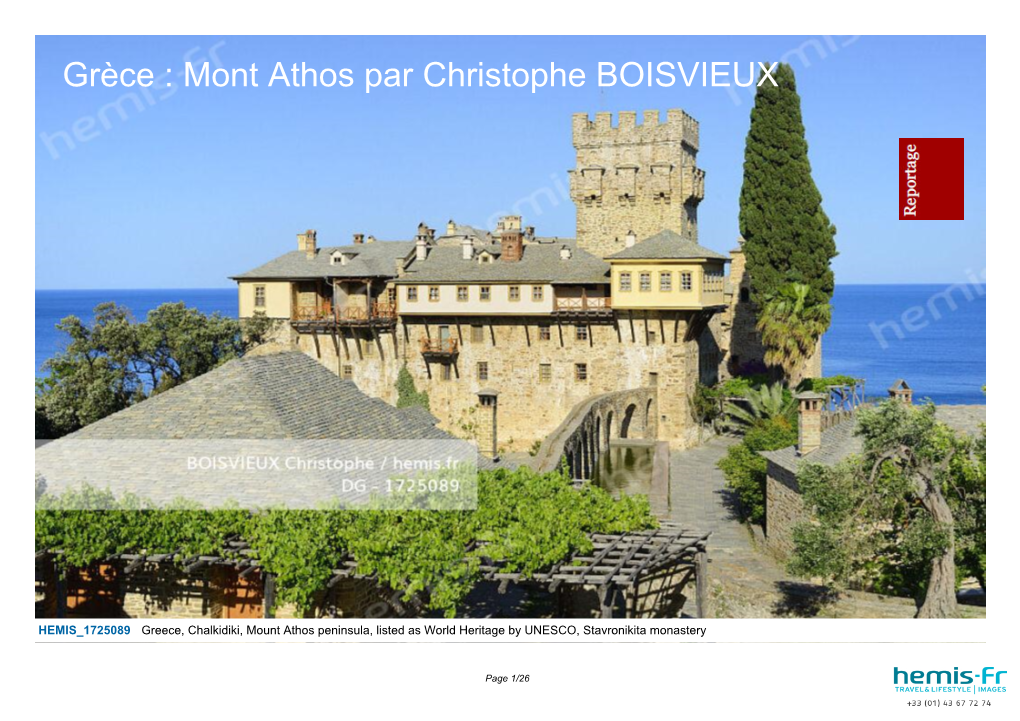 Grèce : Mont Athos Par Christophe BOISVIEUX