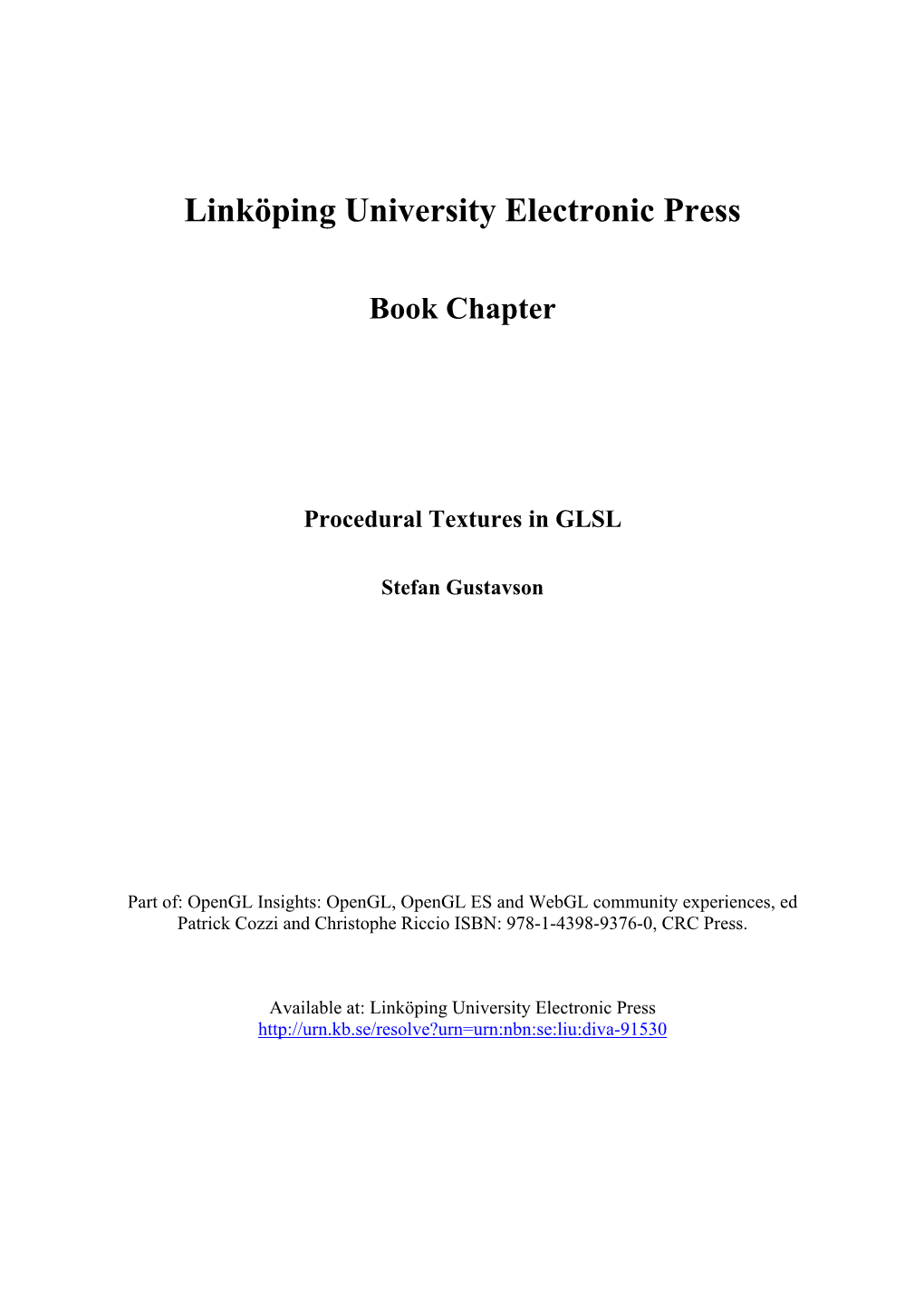 Linköping University Electronic Press