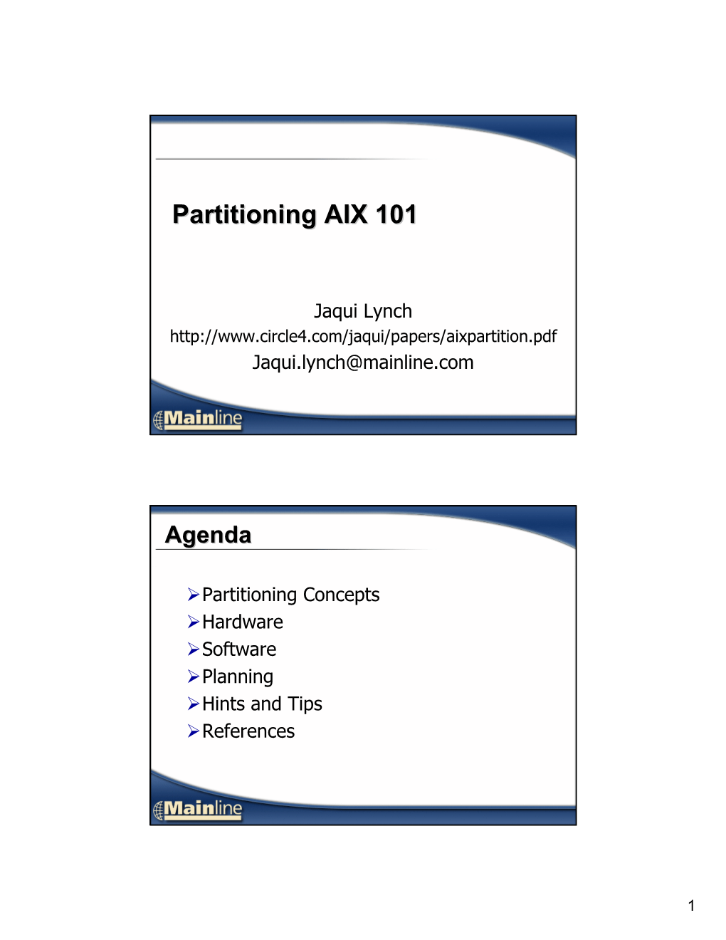 Partitioning AIX 101