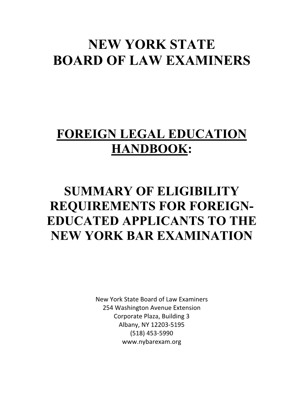 Foreign Legal Education Handbook