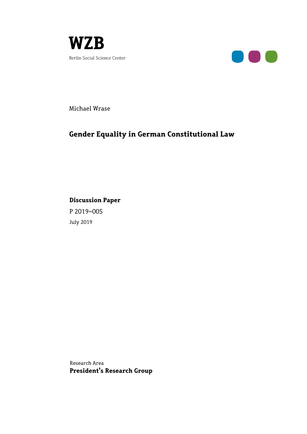 Gender Equality in German Constitutional Law