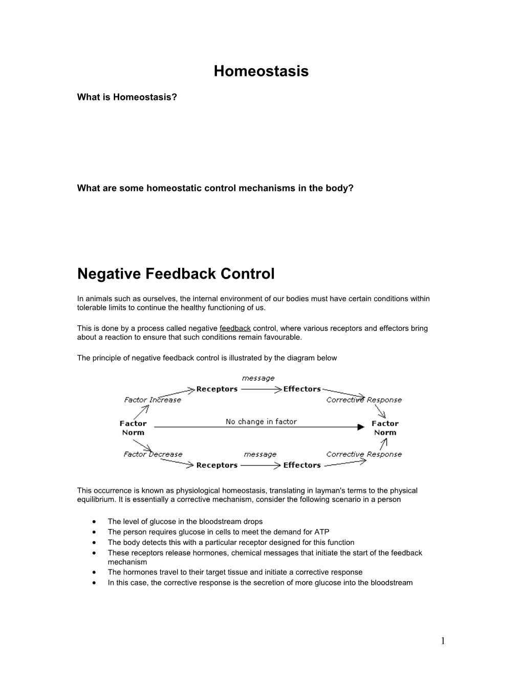 What Are Some Homeostatic Control Mechanisms in the Body?