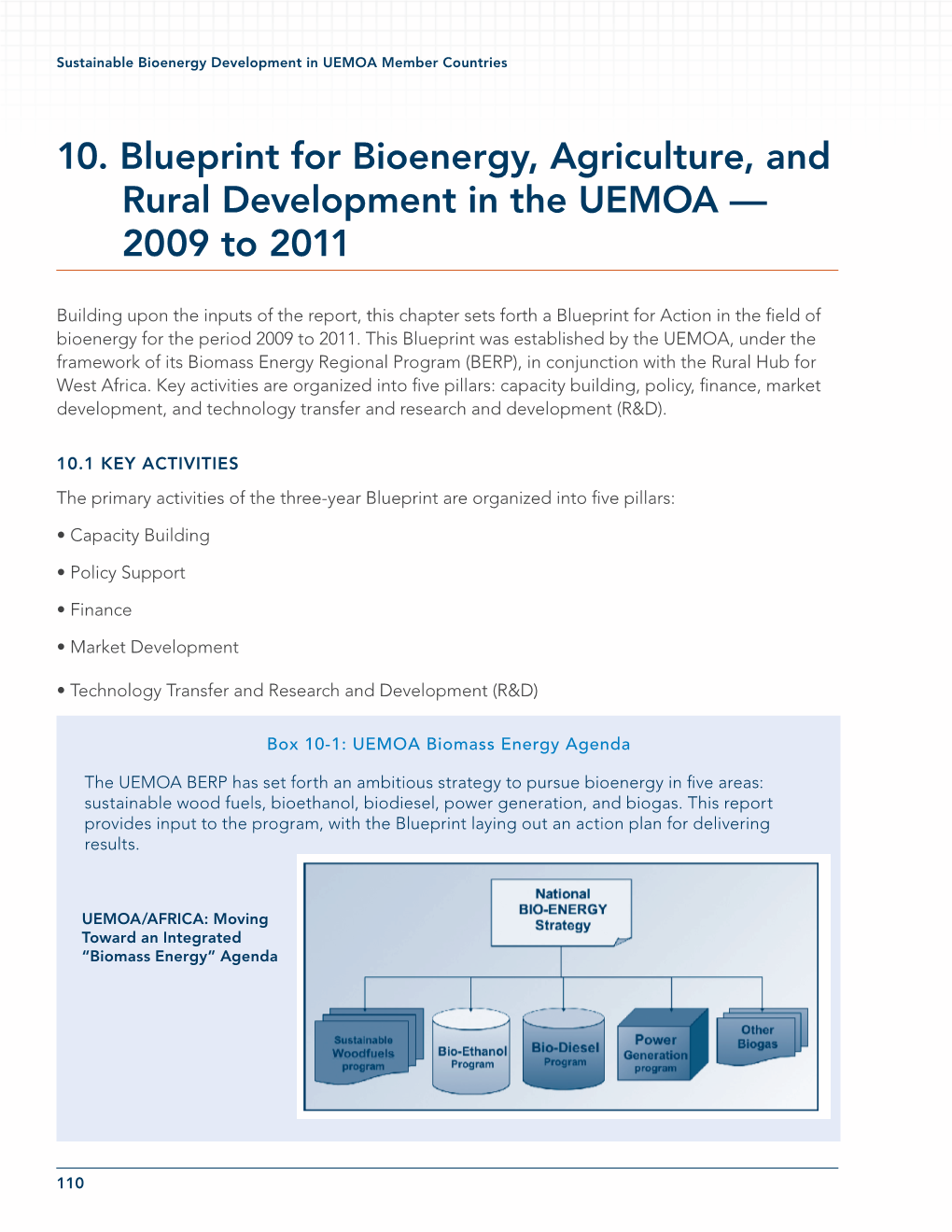 10. Blueprint for Bioenergy, Agriculture, and Rural Development in the UEMOA — 2009 to 2011