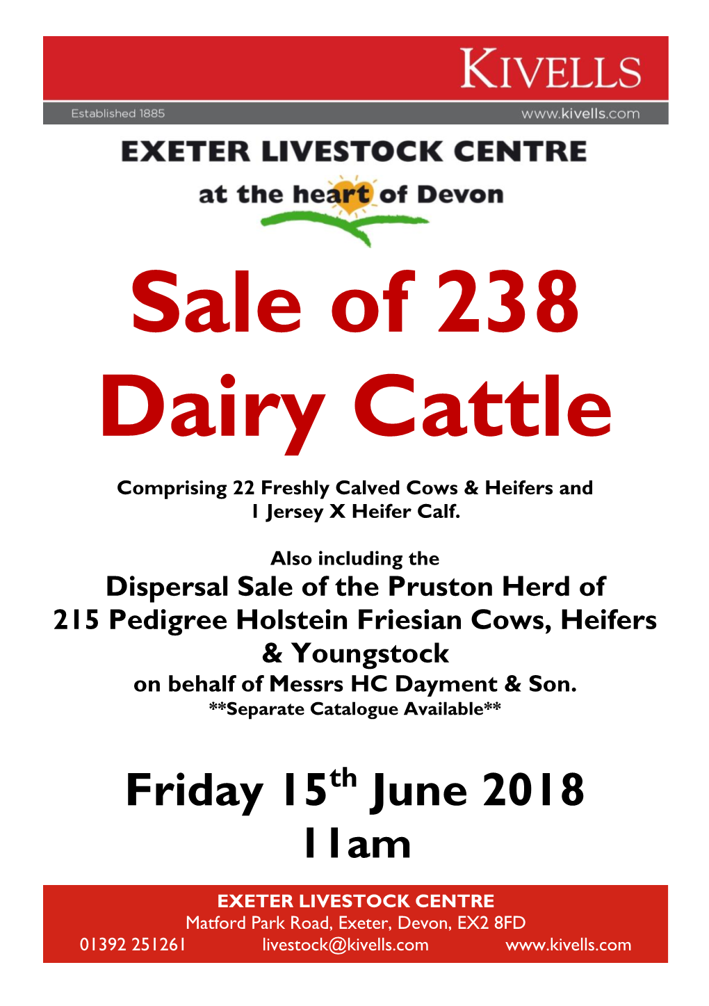 Sale of 238 Dairy Cattle