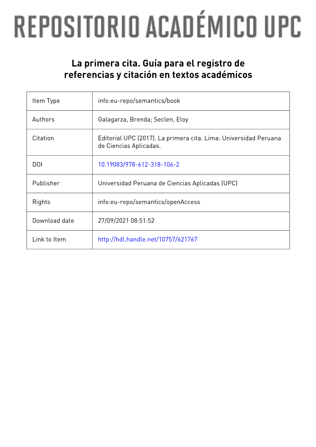 La Primera Cita / Guía Para El Registro De Referencias Y Citación En Textos Académicos