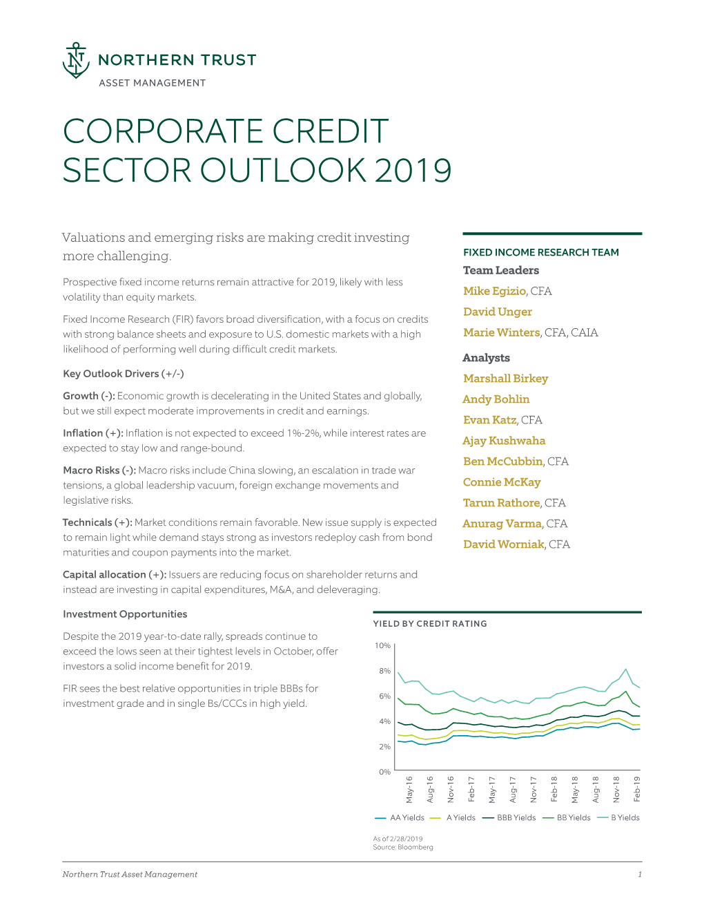 Corporate Credit Sector Outlook 2019