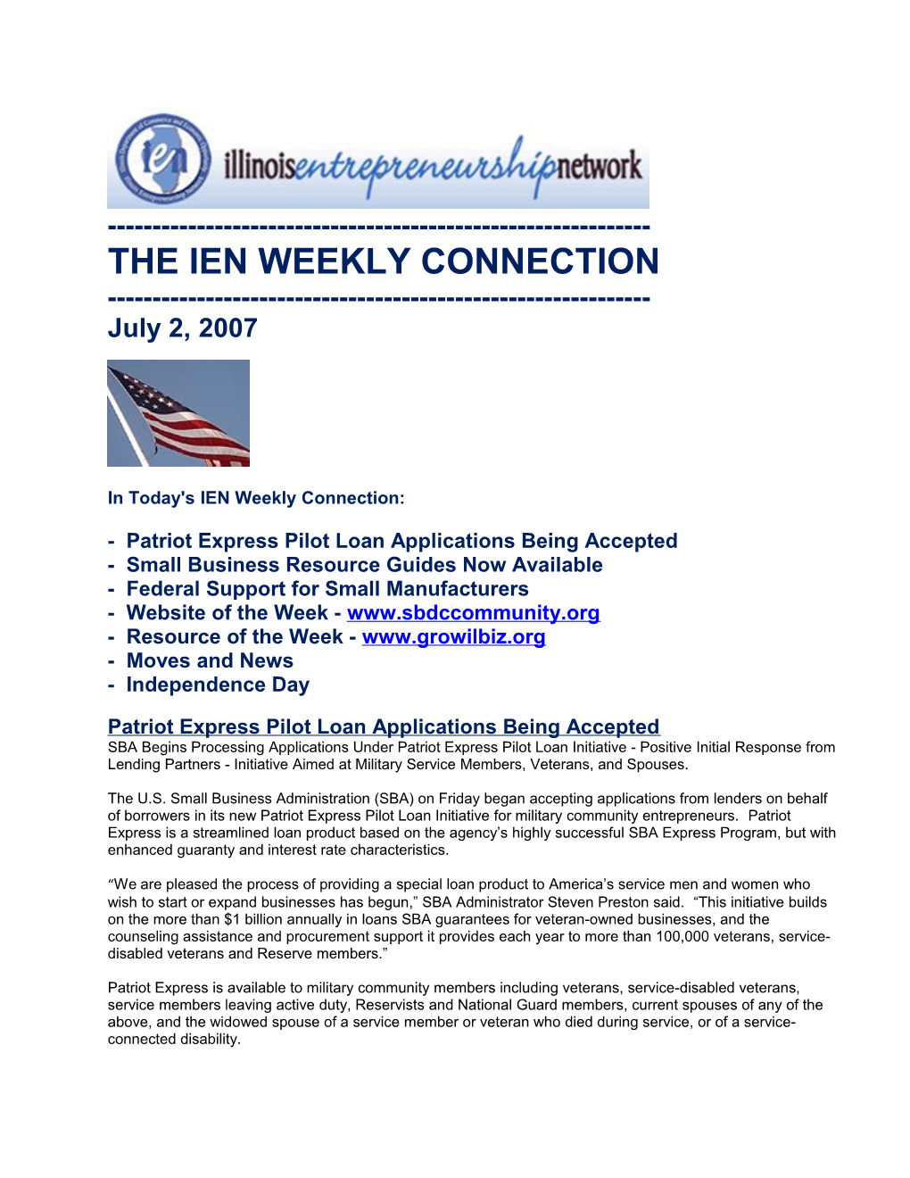 The Ien Weekly Connection s9