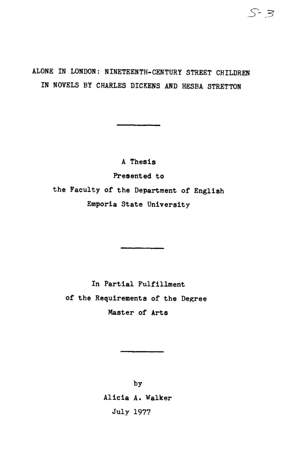 Alone in London: Nineteenth-Century Street Children in Novels by Charles Dickens and Hesba Stretton