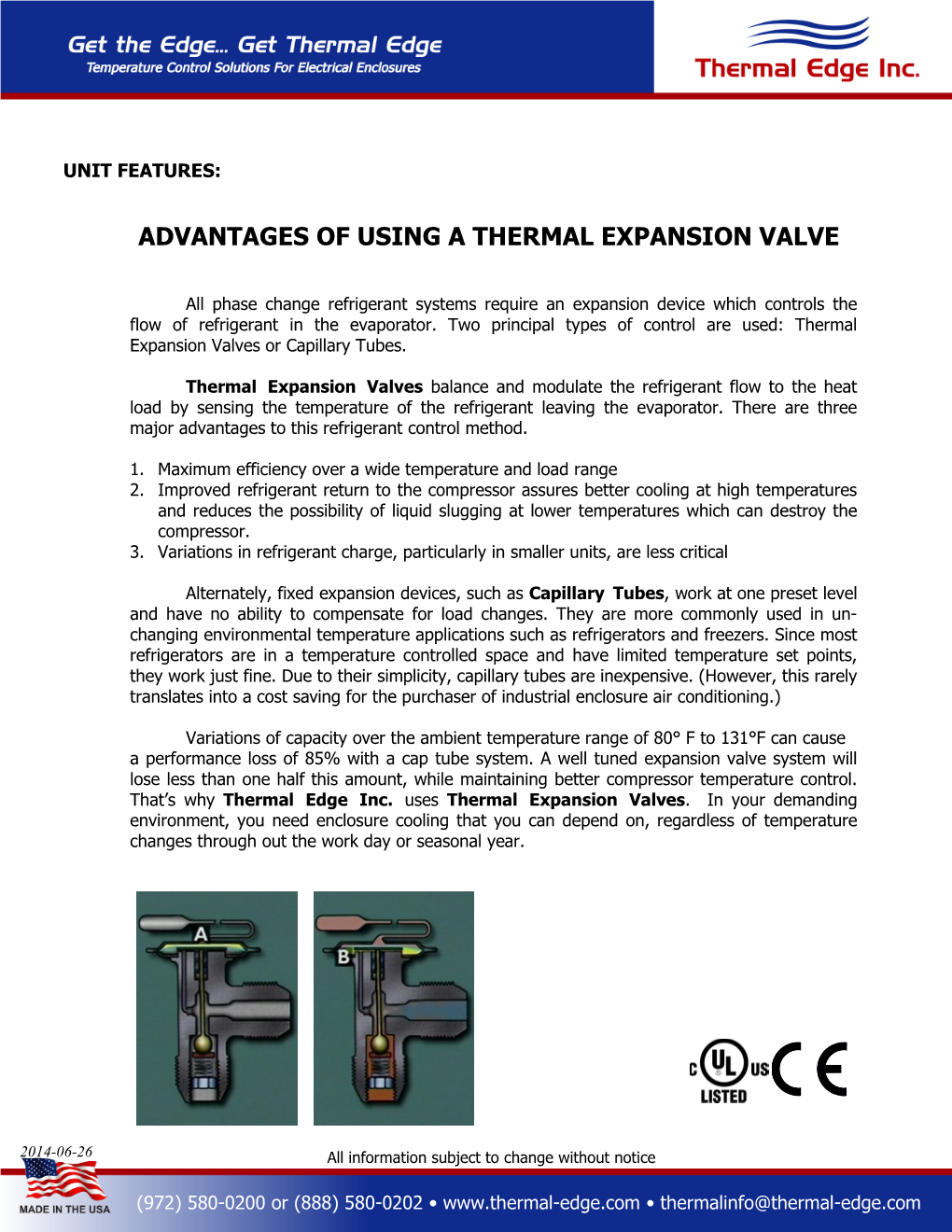 Advantages of Using a Thermal Expansion Valve