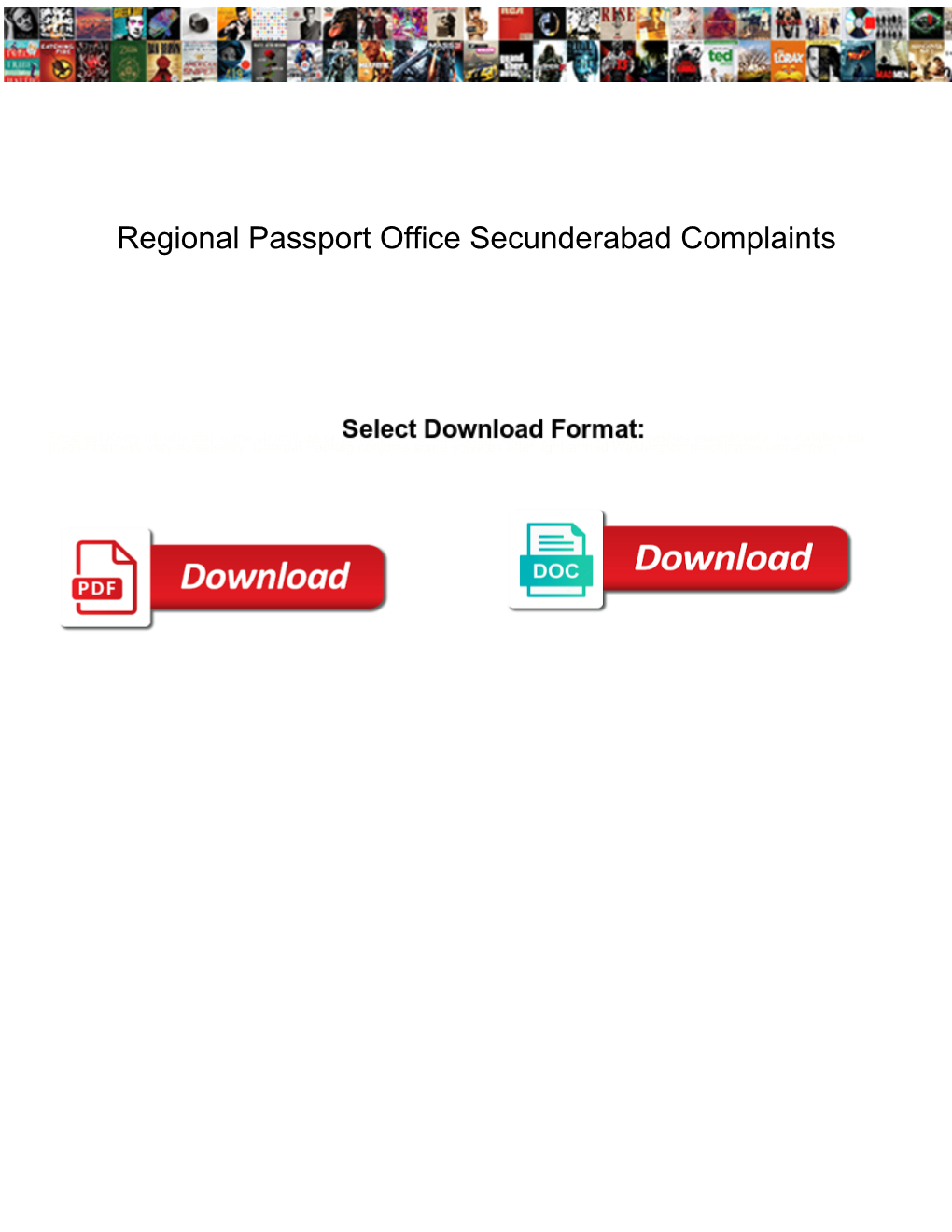 Regional Passport Office Secunderabad Complaints