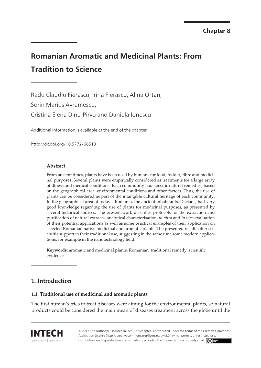 Romanian Aromatic and Medicinal Plants: from Romaniantradition to Aromatic Science and Medicinal Plants: from Tradition to Science