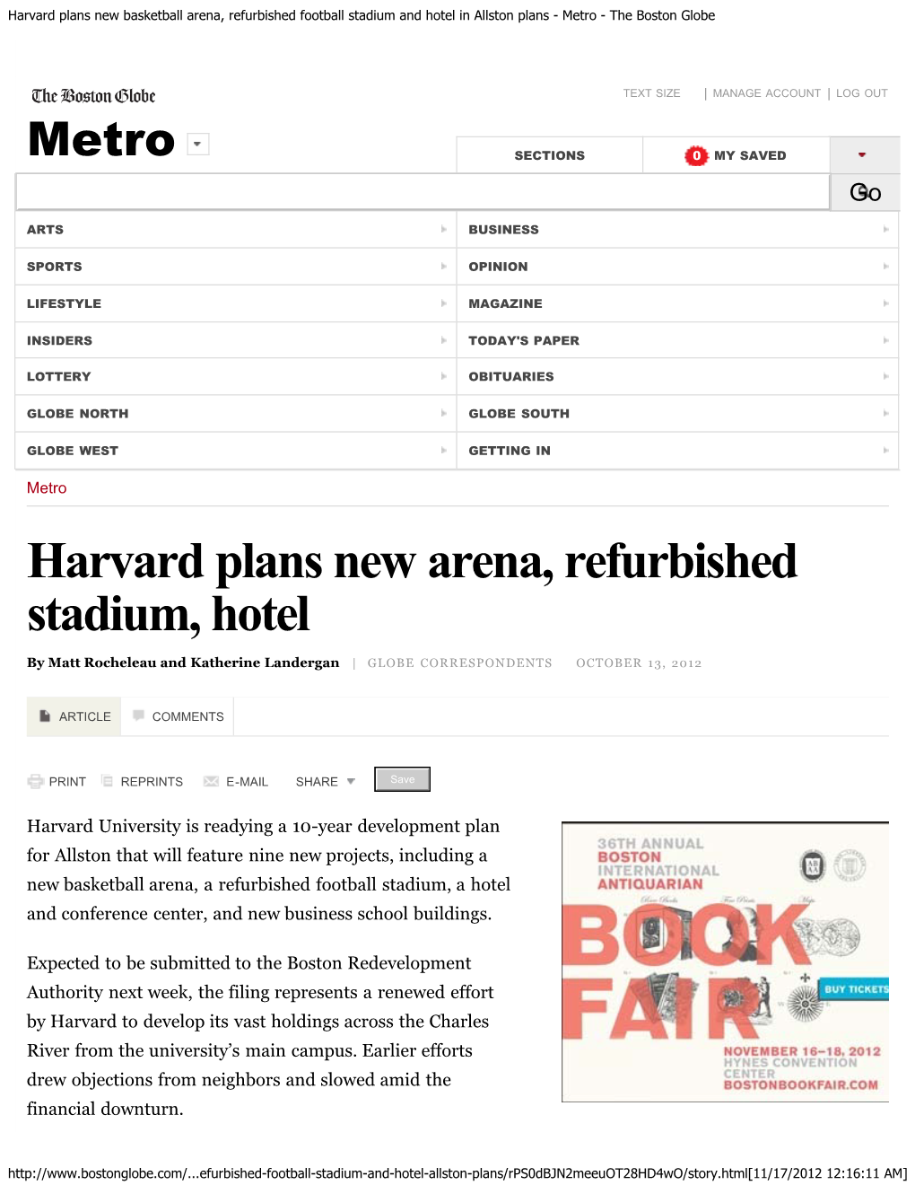 Harvard Plans New Basketball Arena, Refurbished Football Stadium and Hotel in Allston Plans - Metro - the Boston Globe