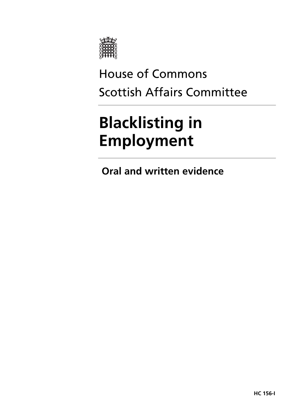 Blacklisting in Employment