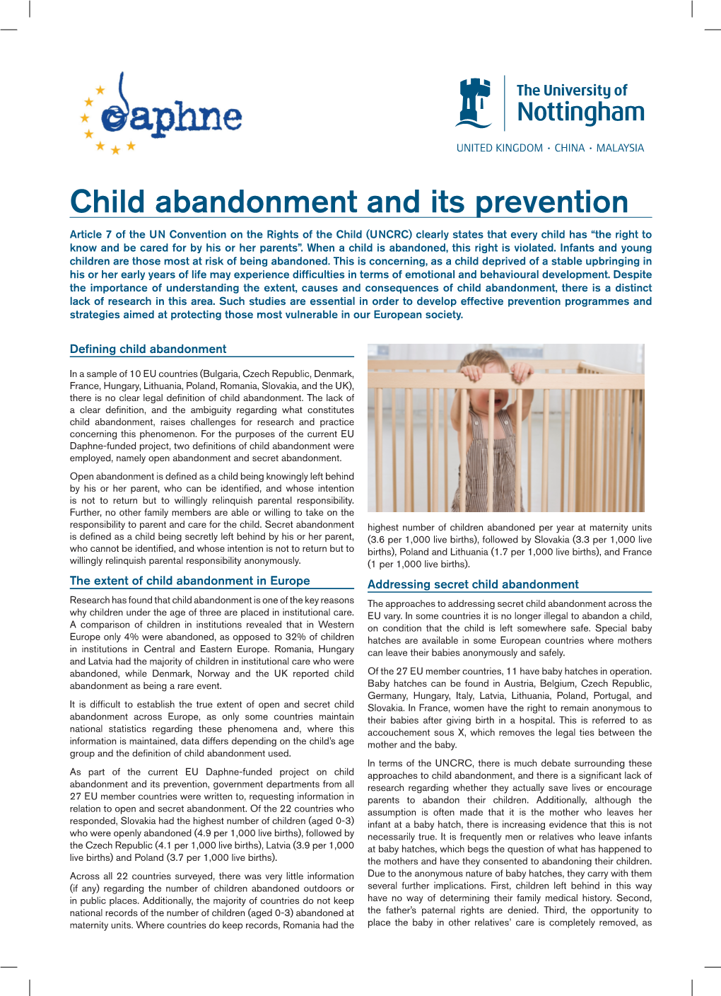 Child Abandonment and Its Prevention