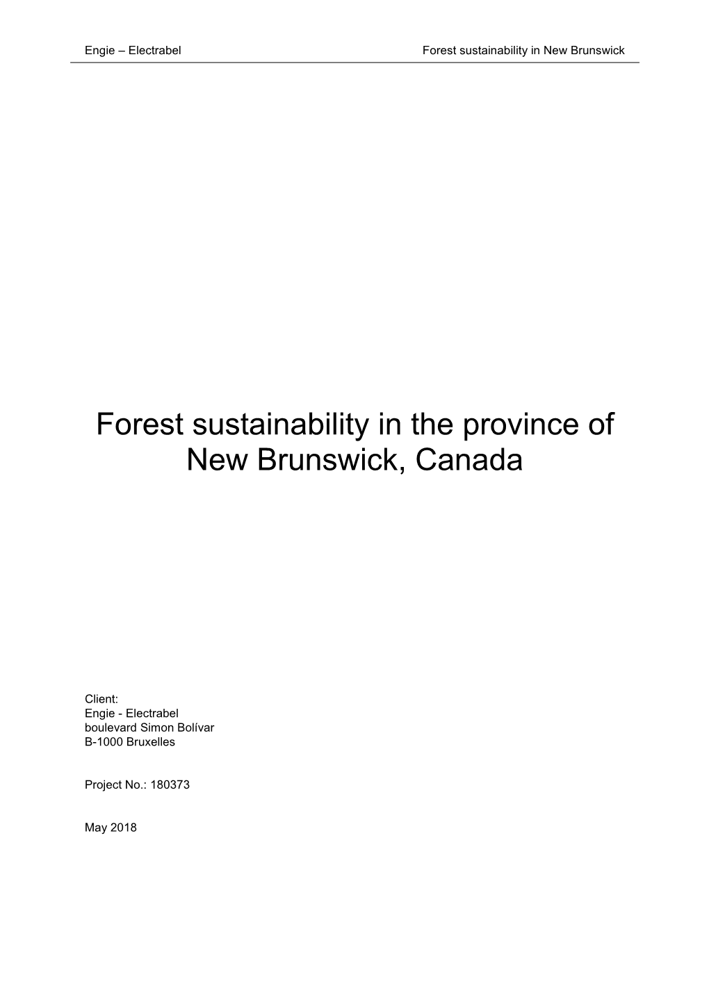 SGS Forest Sustainability in New Brunswick