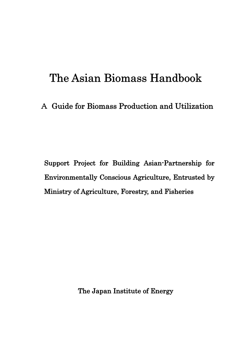 The Asian Biomass Handbook