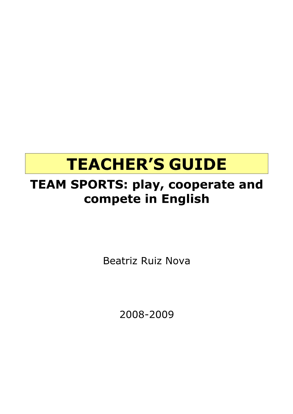 Teacher's Guide