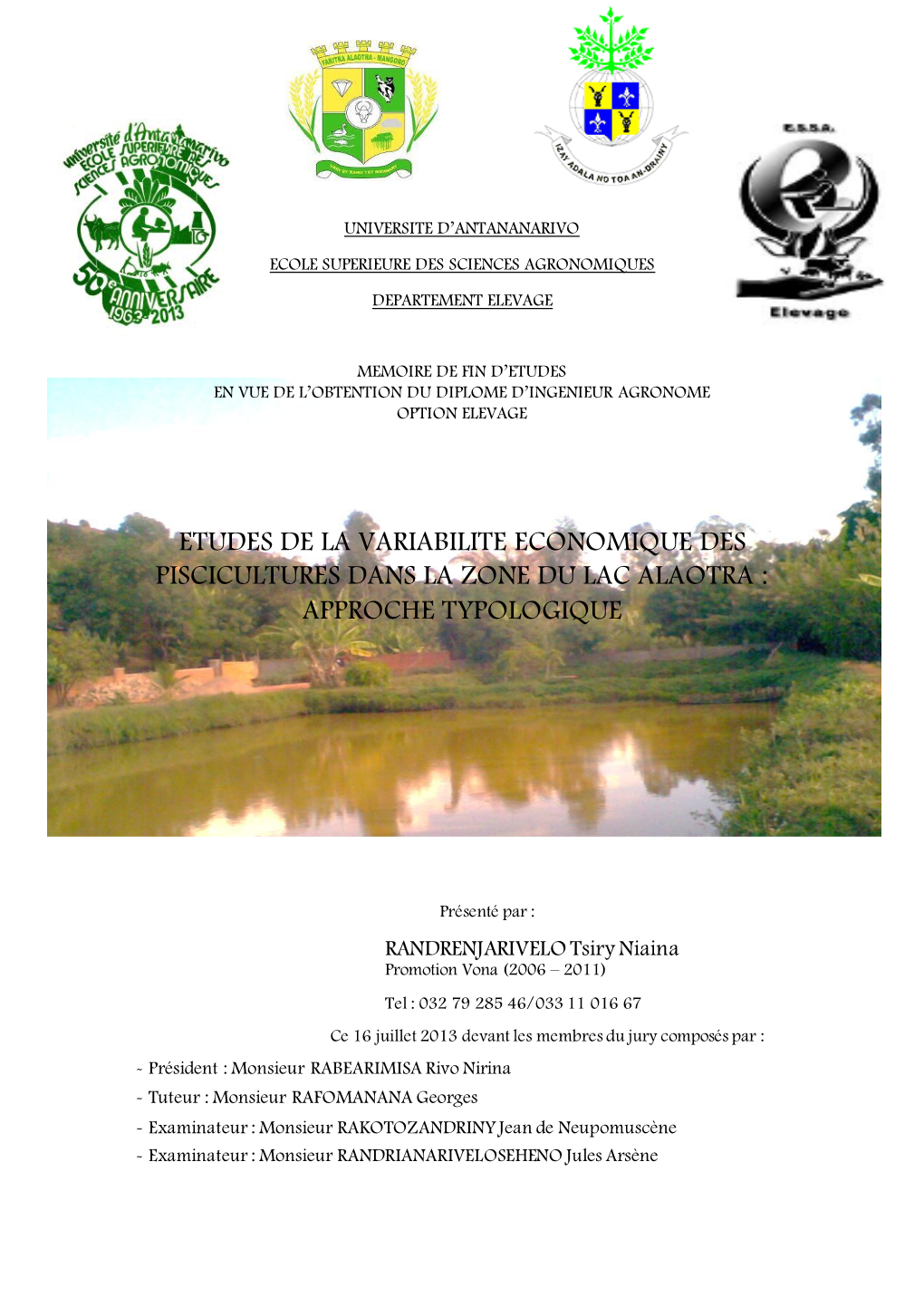 Etudes De La Variabilite Economique Des Piscicultures Dans La Zone Du Lac Alaotra : Approche Typologique