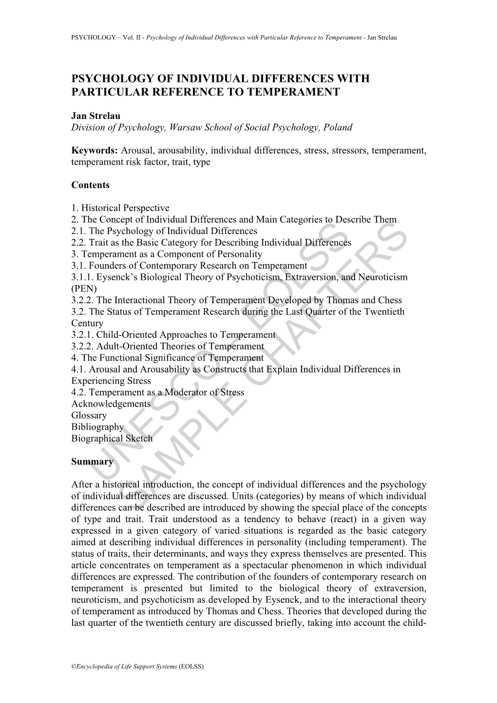 Psychology of Individual Differences with Particular Reference to Temperament - Jan Strelau