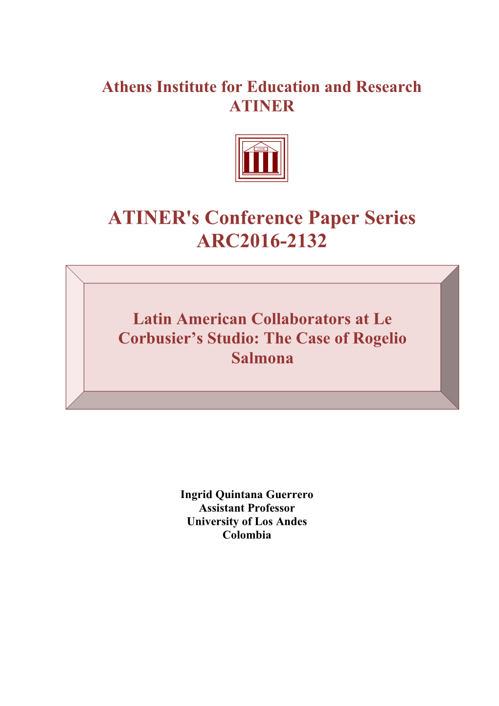 ATINER's Conference Paper Series ARC2016-2132