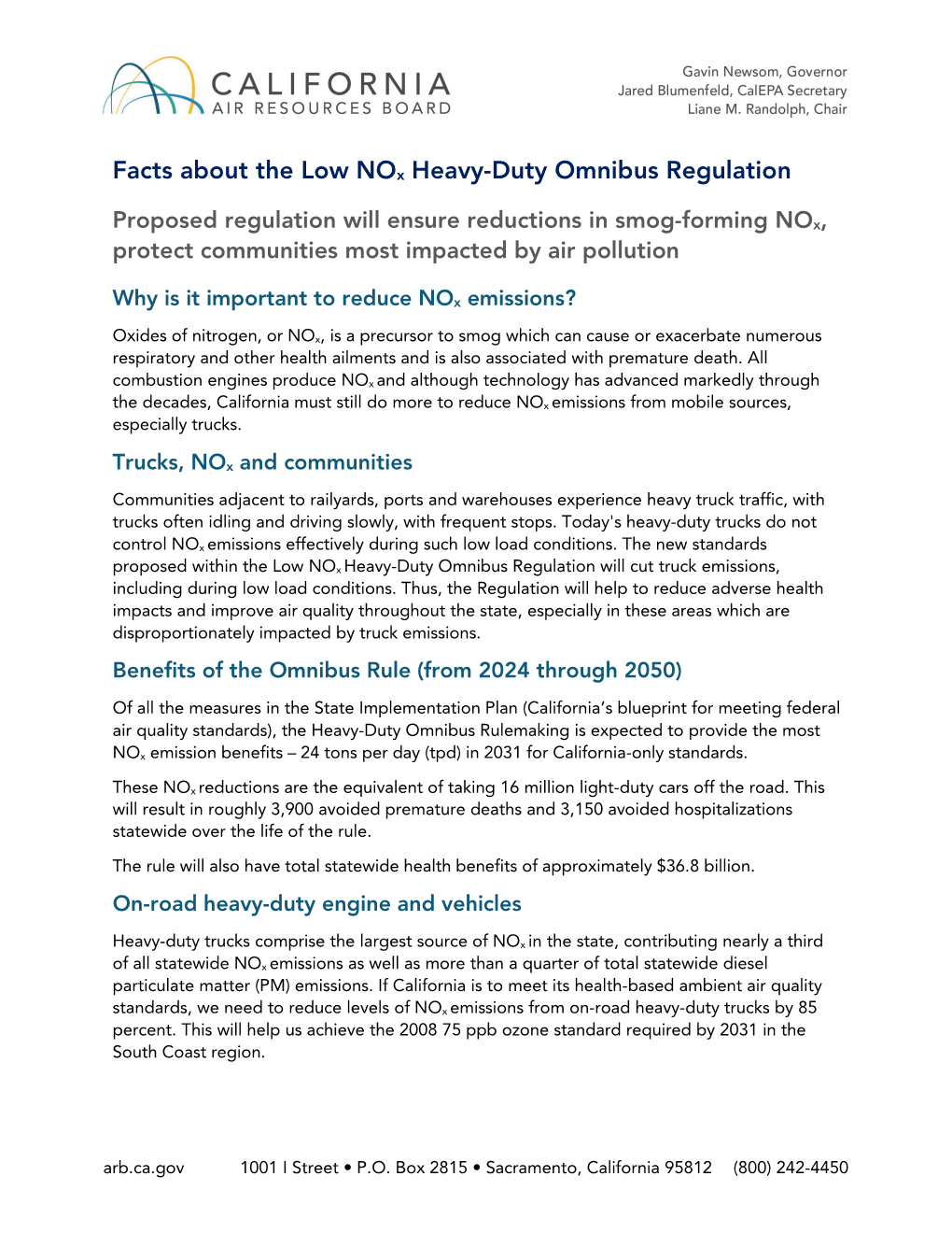 Facts About the Low Nox Heavy-Duty Omnibus Regulation