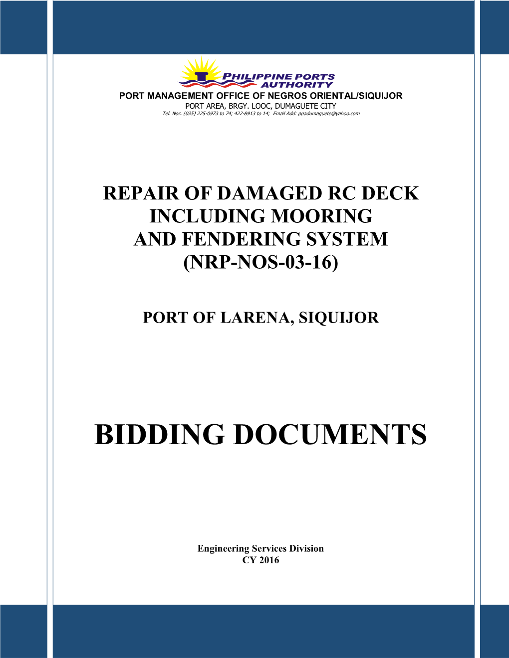 Port of Larena, Siquijor Bidding Documents