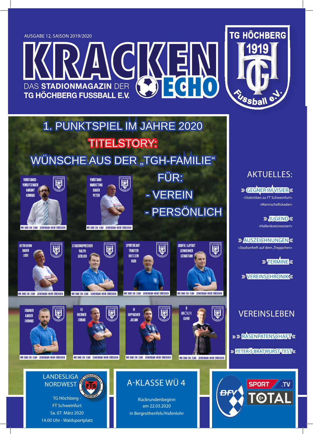 1. Punktspiel Im Jahre 2020 Titelstory: Wünsche Aus Der „Tgh-Familie“