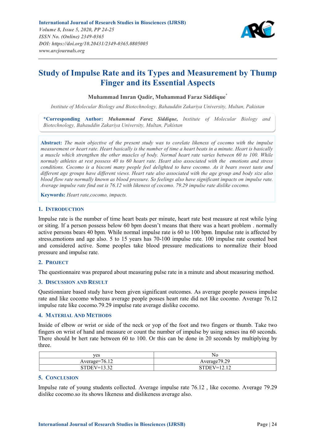 Study of Impulse Rate and Its Types and Measurement by Thump Finger and Its Essential Aspects