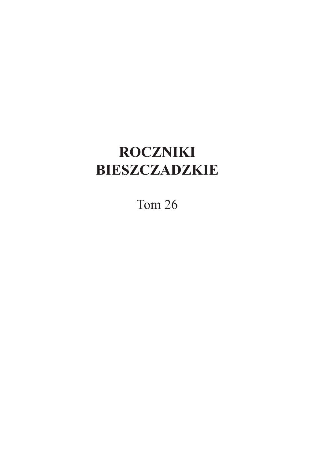 Roczniki Bieszczadzkie