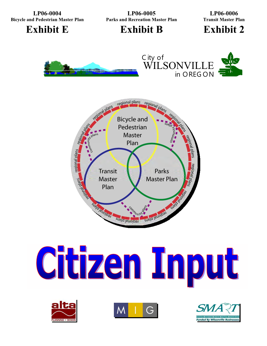 2004-2008 Master Planning for Bicycle & Pedestrian, Parks & Recreation and Transit Master Plans
